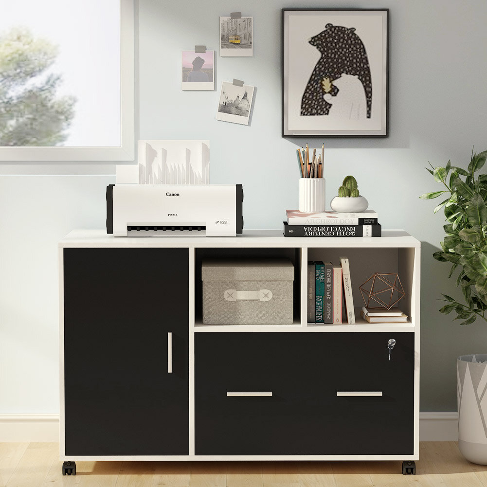 Inbox Zero Mobile Lateral Filing Cabinet Wayfair