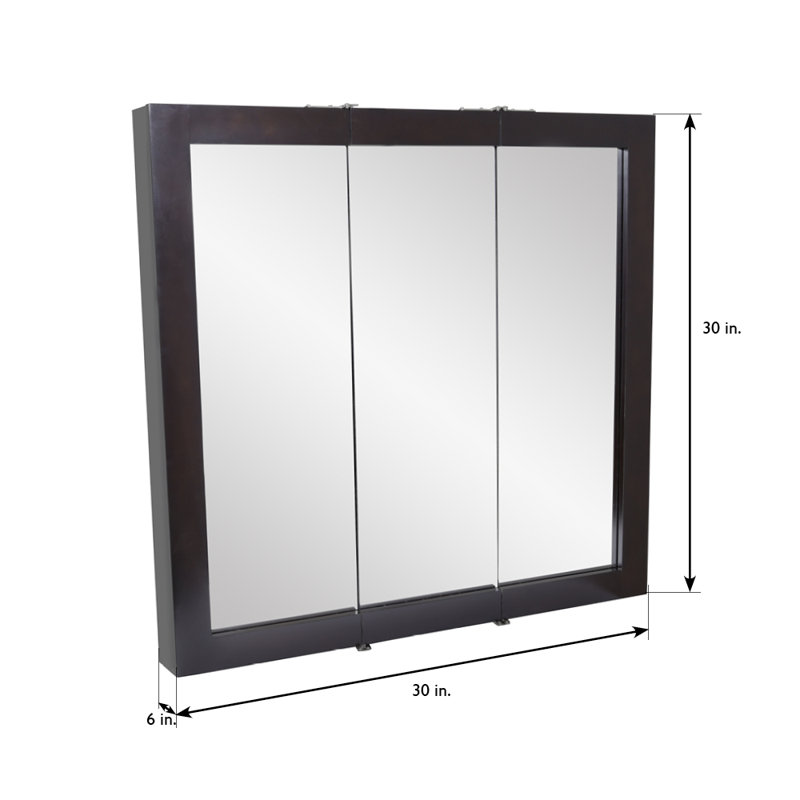 Winston Porter Searle Surface Mount Framed 3 Door Medicine Cabinet