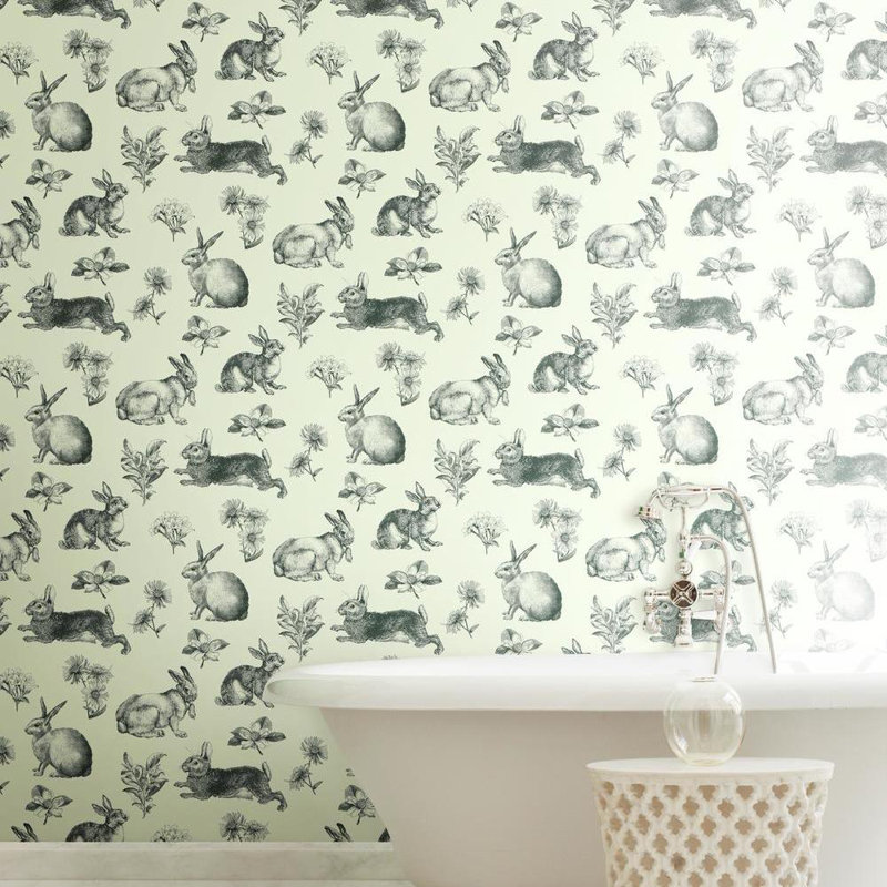 York Wallcoverings Book Bunny Toile 33 X 20 5 Wallpaper Roll Reviews Wayfair A light wallpaper like in this bathroom designed by studio db keeps things feeling sweet and airy. book bunny toile 33 x 20 5 wallpaper roll