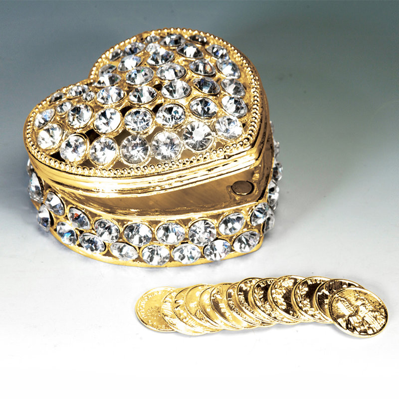 Arras 2 Piece Rhinestone Heart Box Set