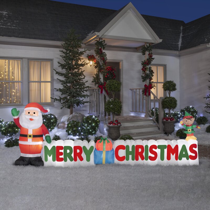 Gemmy Industries 12 Ft. Inflatable Merry Christmas Sign & Reviews | Wayfair