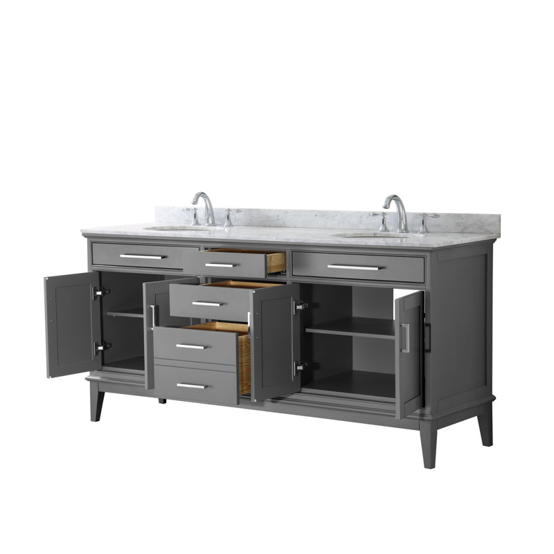 Wyndham Collection Margate 72 Inch Double Bathroom Vanity In Dark