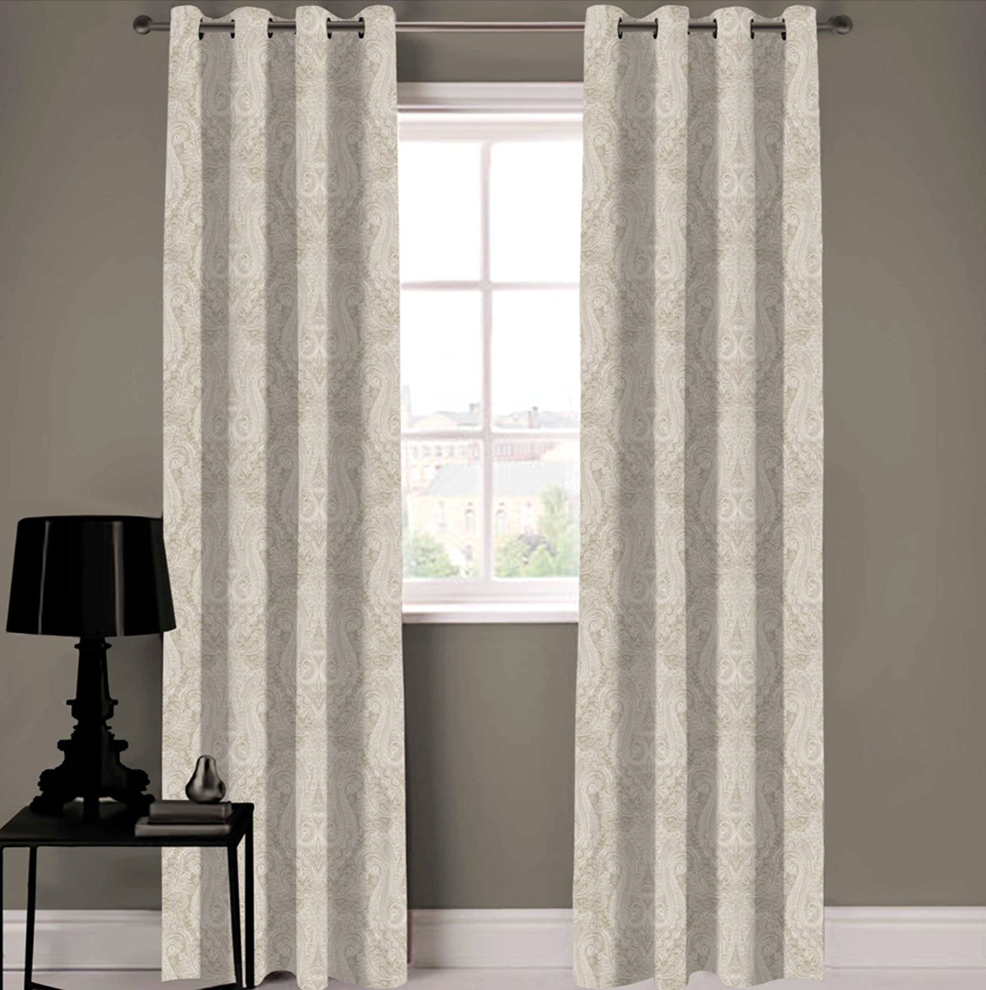 One Allium Way Essence Organic Paisley Semi Sheer Rod Pocket