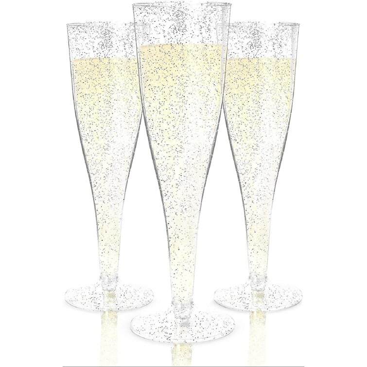 Box of 120 WEDDING-PLASTIC WINE CHAMPAGNE FLUTES DISPOSABLE GLASSES!