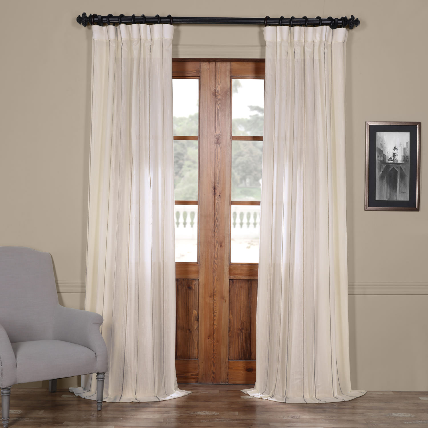 Shattuck Aruba Striped Sheer Rod Pocket Single Curtain Panel Shattuck Aruba Striped Sheer Rod Pocket Single Curtain Panel