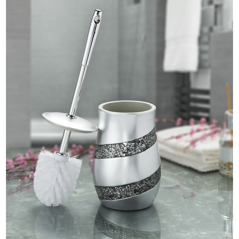 silver toilet brush holder