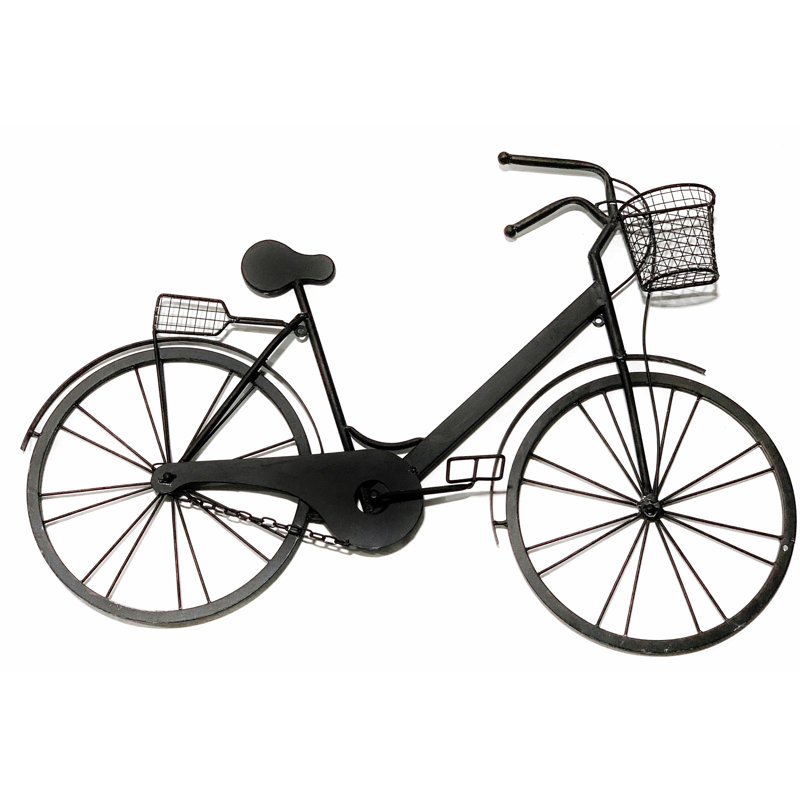 black bike with basket