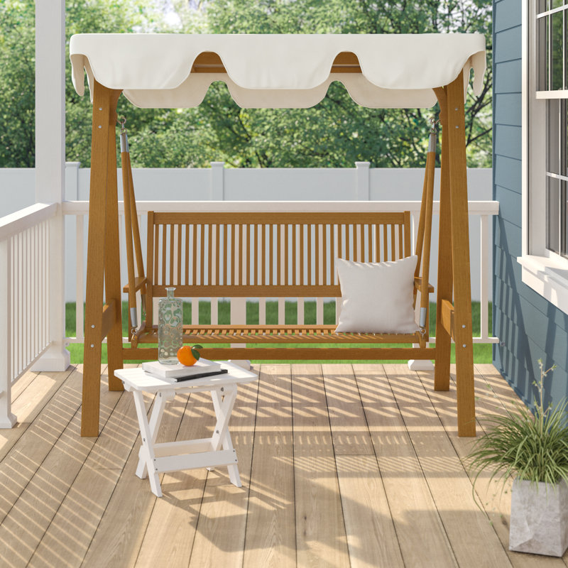Breakwater Bay Sabbattus 3 Seater Balau Swing With Frame And