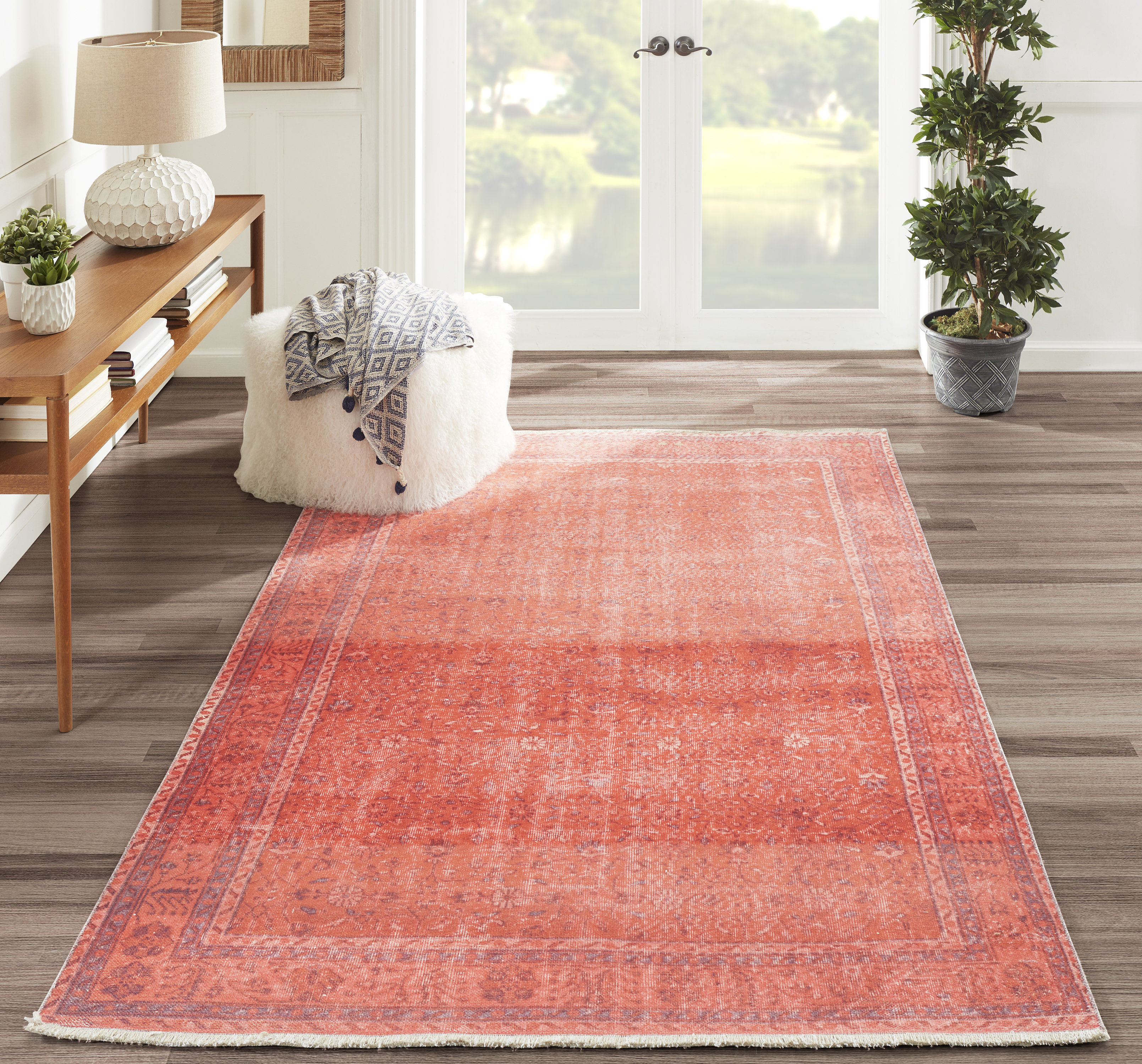 Losoto Oriental Coral Area Rug 