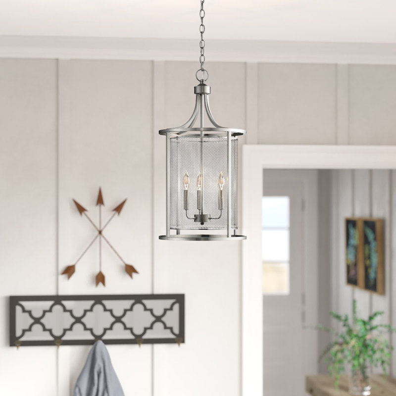 Bobby 3 - Light Lantern Cylinder Chandelier Finish: Brushed Nickel