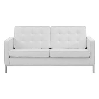 Wrought Studio Loft Tufted Button Upholstered Faux Leather Sofa In