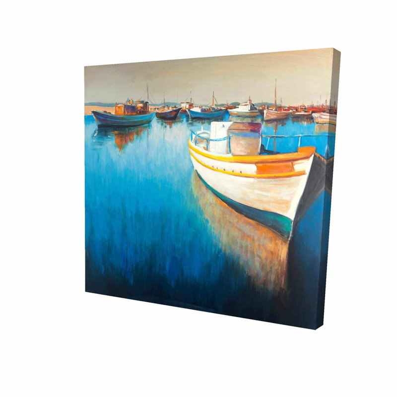Highland Dunes Fishing Boat At The Marina Oil Painting Print On