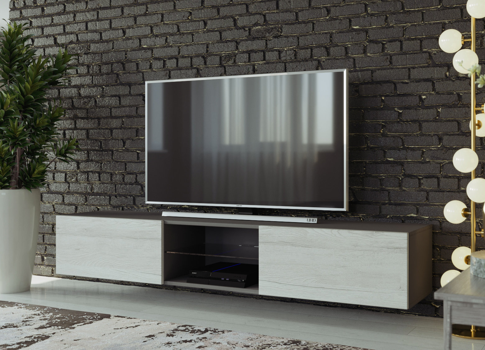 Orren Ellis Pothos Floating TV Stand for TVs up to 78" & Reviews Wayfair