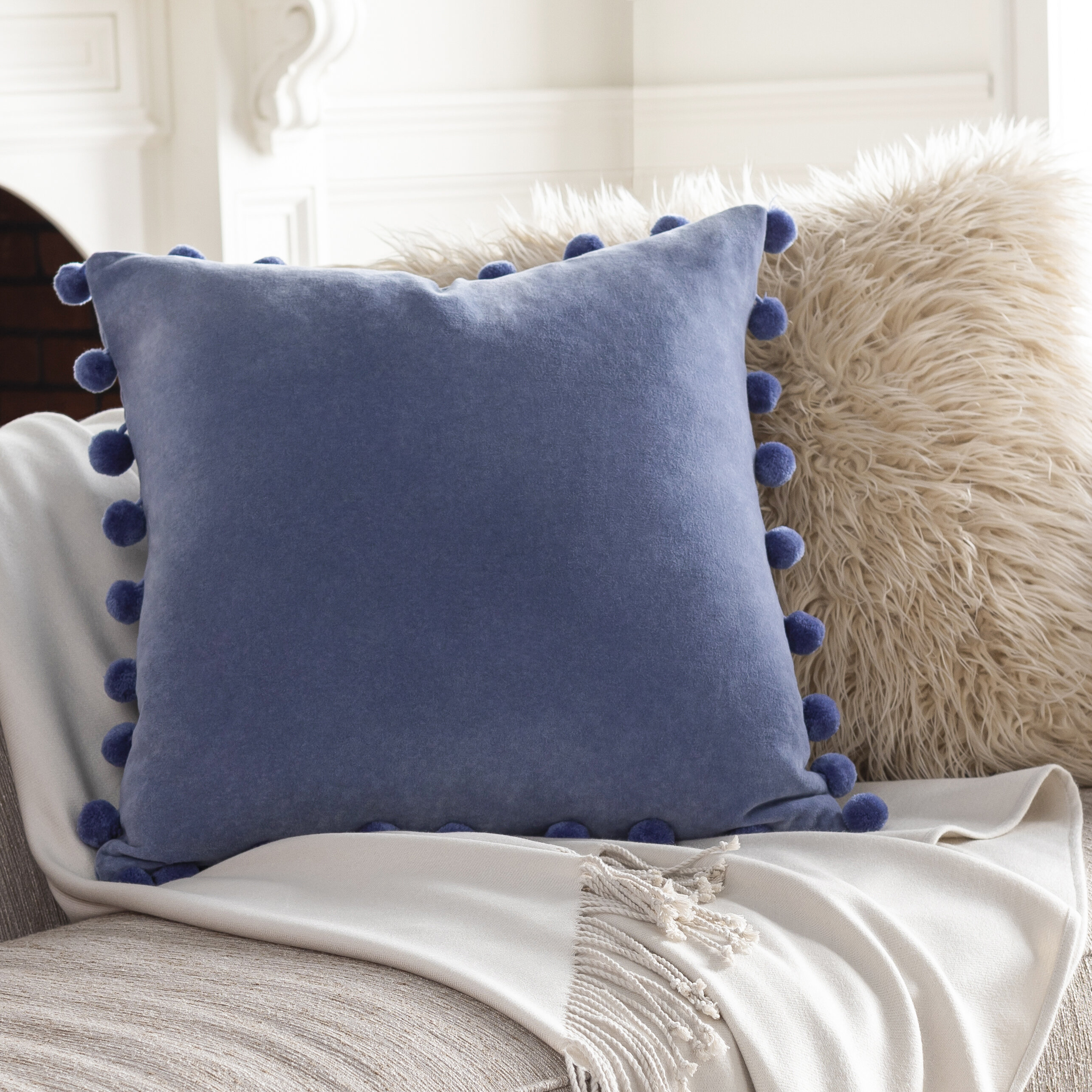 Pillow Decorative Throw Four Dot Gradient Royal Blues 