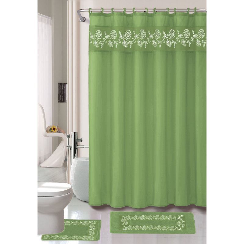 Kashi Home Leaves 15 Piece Floral Bath Set Hooks Reviews Wayfair