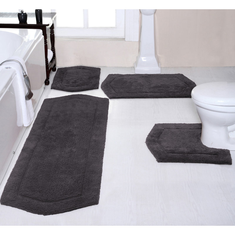 Morissette 4 Piece Bath Rug Set Color: Gray