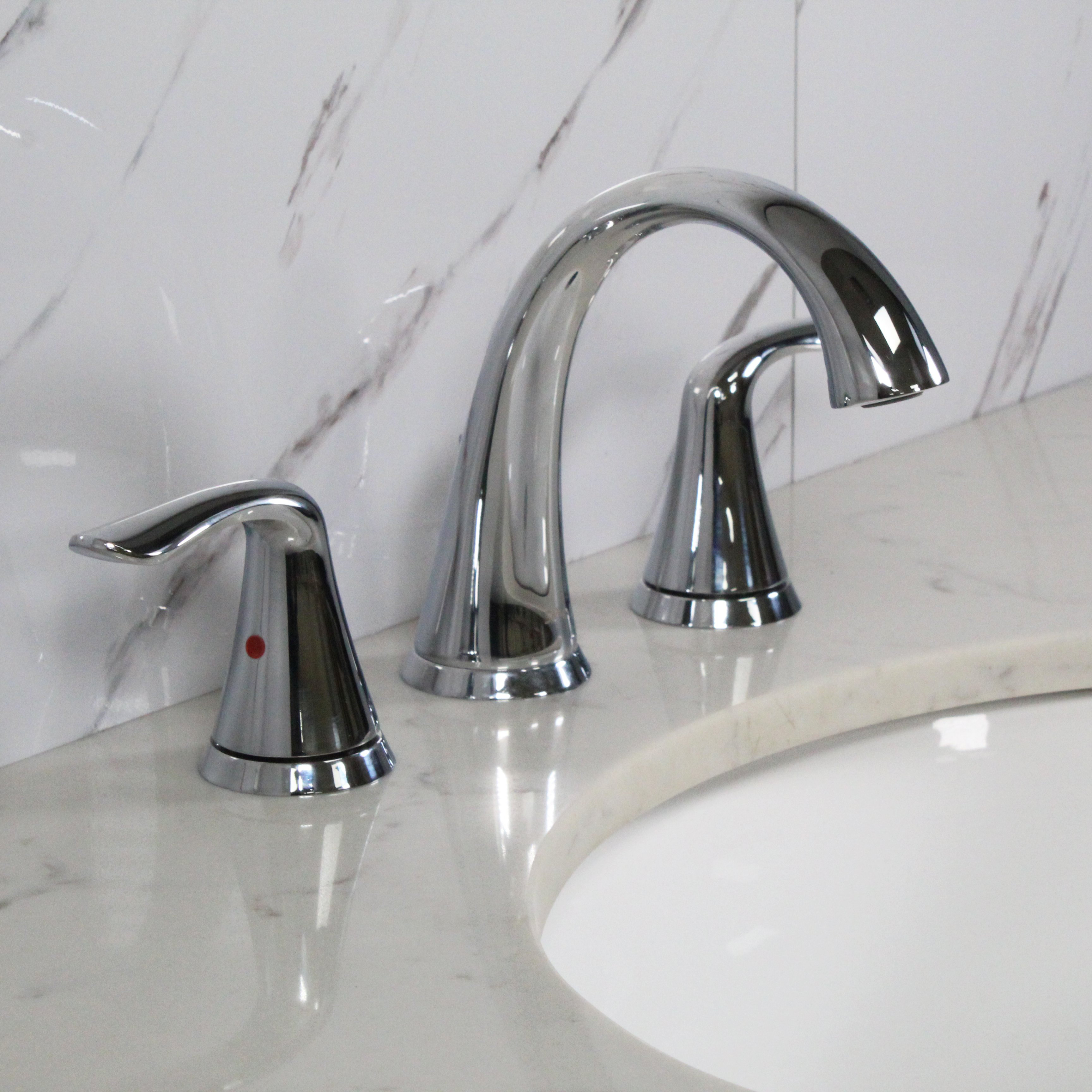 Spring Widespread Bathroom Faucet with Drain Assembly Spring Widespread Bathroom Faucet with Drain Assembly