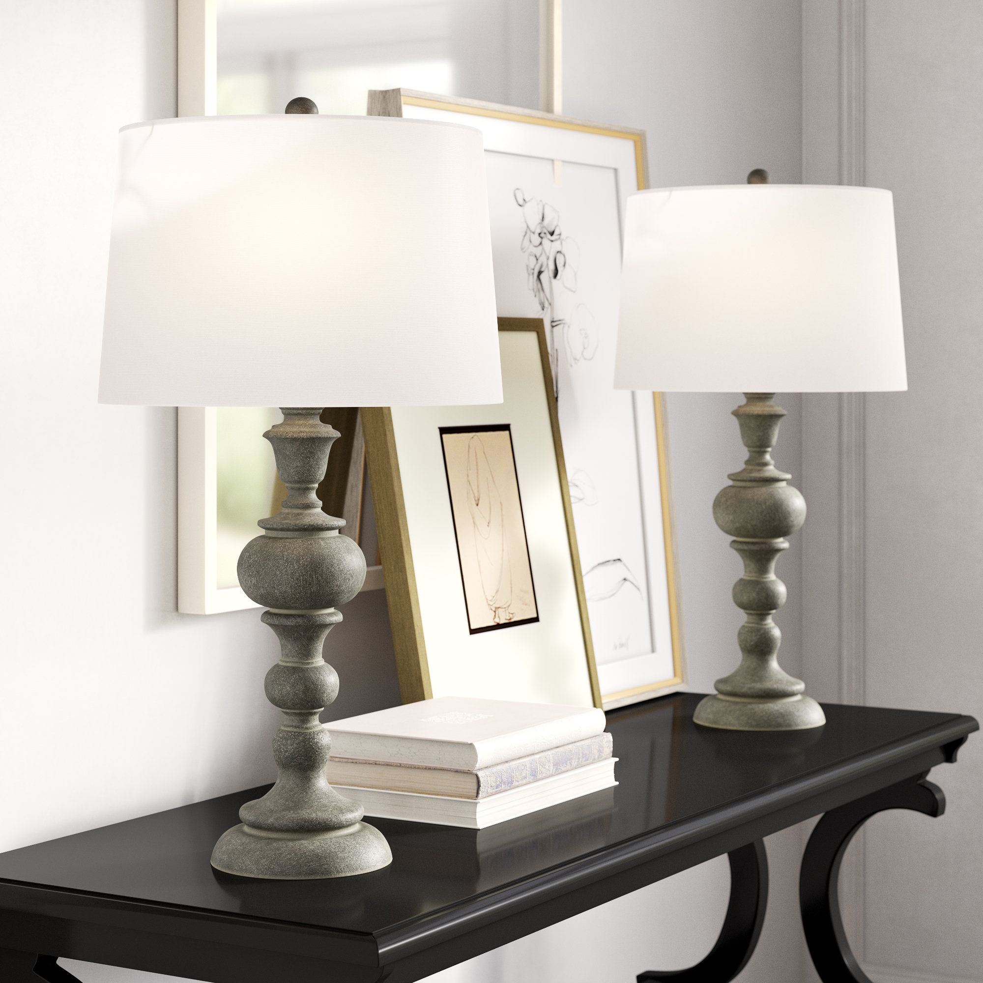 gray table lamp shade