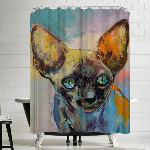 East Urban Home Michael Creese Sphynx Cat Portrait Single Shower