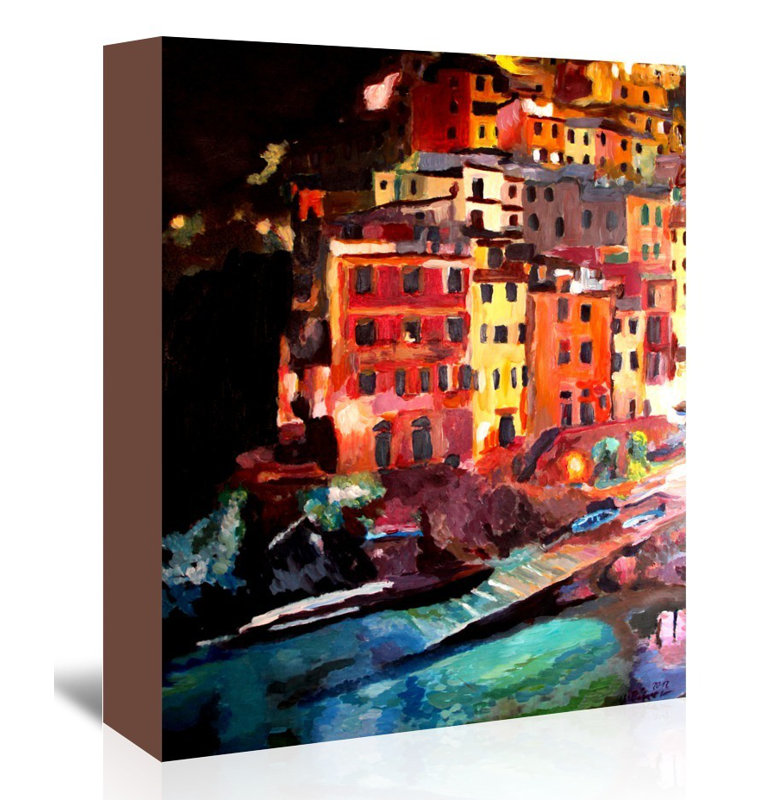 East Urban Home Magic Cinque Terre Night In Riomaggiore Painting