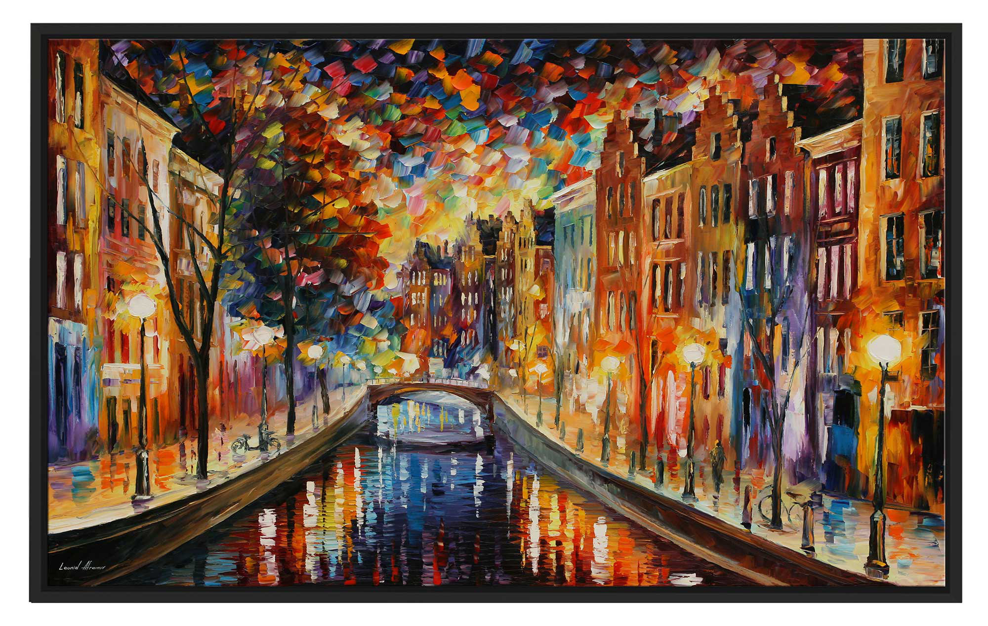 Amsterdam Photo Picture oil Paint Effect Print on Framed Canvas Wall Art Decor