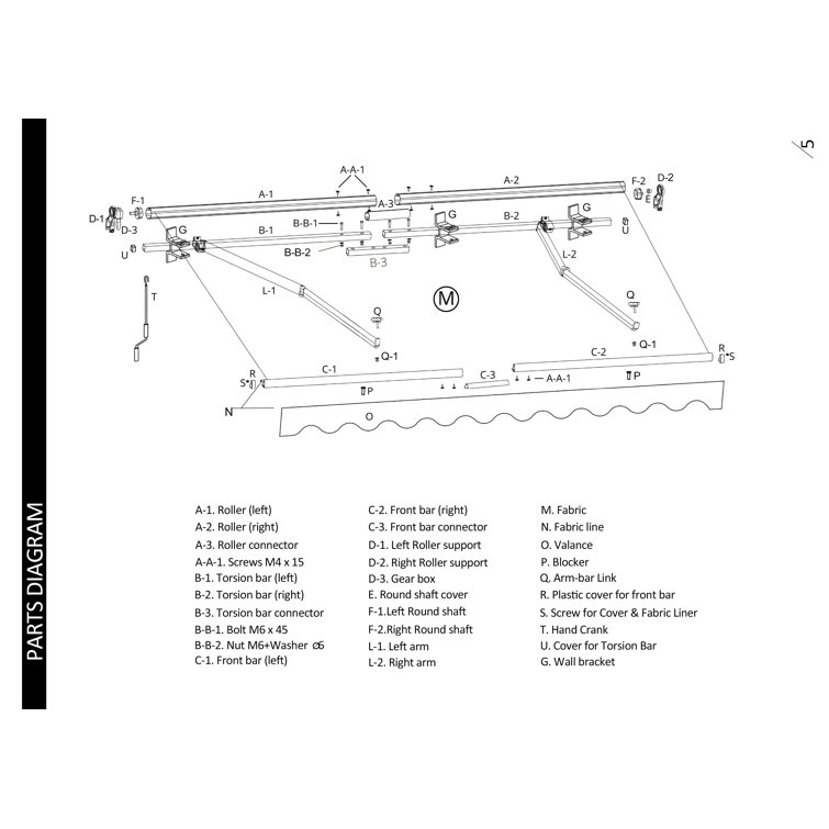 MCombo Manual 13 ft. W x 8 ft. D Retractable Slope Patio ...