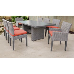 angelos 9 piece dining set with cushions rosecliff heights cushion