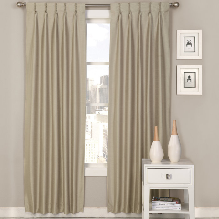 Alcott Hill Balaton Solid Semi Sheer Pinch Pleat Curtain Panels