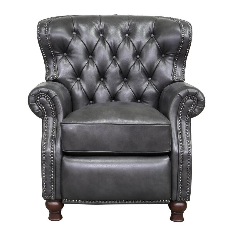 Darby Home Co Fauteuil inclinable manuel en cuir véritable Keleigh et