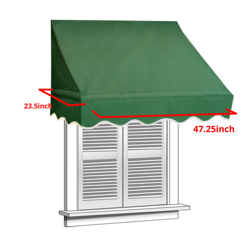 Aleko 4 Ft W X 2 Ft D Fabric Retractable Standard Window Awning Reviews Wayfair