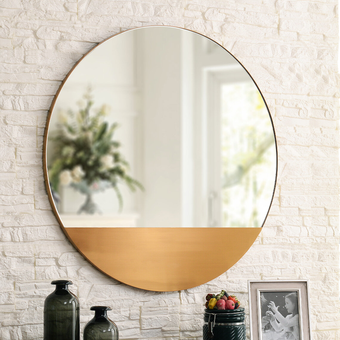 Everly Quinn Hiller Round Metal Wall Mirror & Reviews | Wayfair