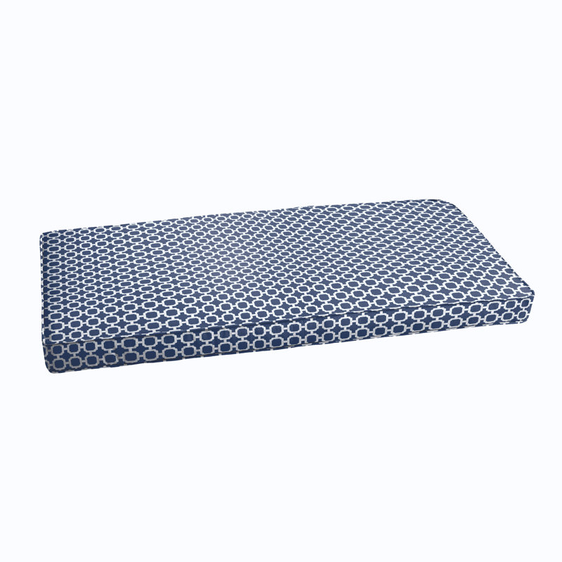 Latitude Run Samantha Geometric Piped Indoor Outdoor Bench Cushion