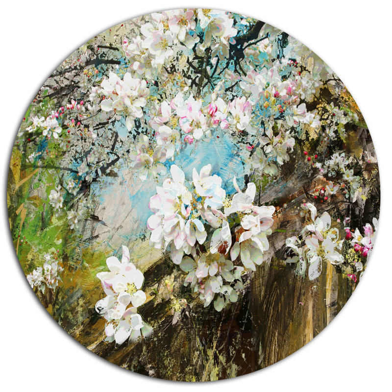 Get Wallpaper Designart Apple Blossoms With White Flowers Oil Painting Print Desktop Wallpaper
