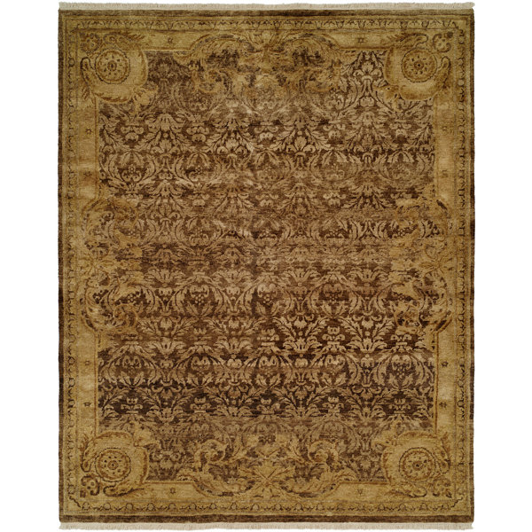 Astoria Grand Masonville Oriental Hand Knotted Wool Brown Ivory Area Rug Wayfair
