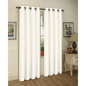 Solid Semi-Sheer Grommet Curtain Panels (Set of 3)