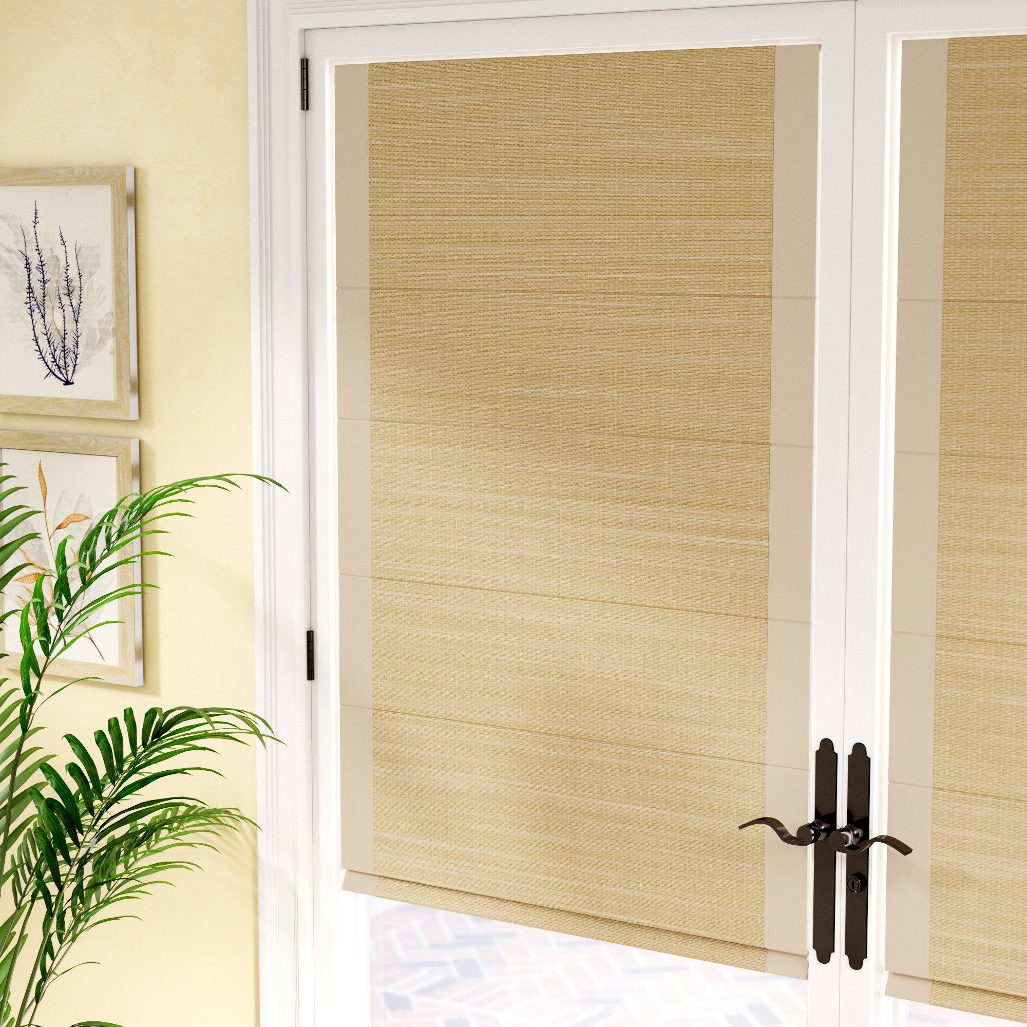 Rosecliff Heights Woven Cane Paper Blackout Roman Shade Reviews