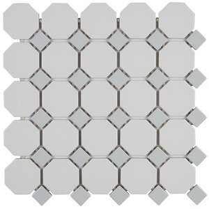 Osmond 12″ x 12″ Ceramic Tile in Matte White/Black