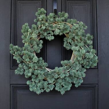 Large Willow Wicker Mistletoe Frosted Christmas Twig Wreath Door Decoration