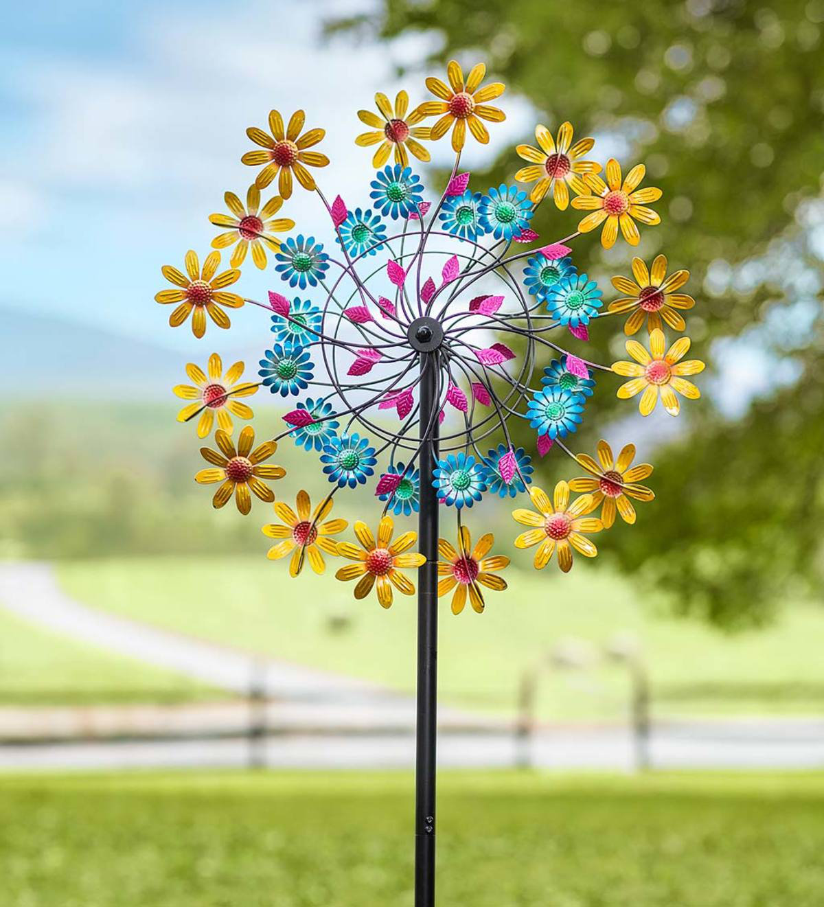 Plow & Hearth Daisy Metal Garden Wind Spinner & Reviews Wayfair