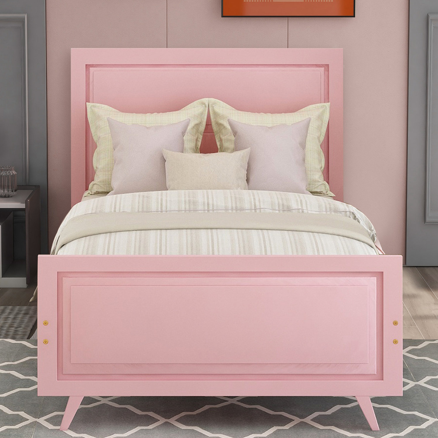 Corrigan Studio® Minimalistic And Stylish Wood Platform Bed Twin Bed