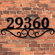 Scrolled Address Sign – Black Metal Wall Art, 12 Inch, Hanging Plaque For Home Exterior