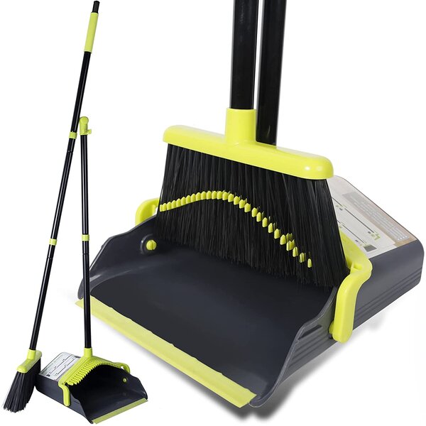 Comb Tall Broom and Upright Dustpan Masthome Long Handled Dustpan and Brush 