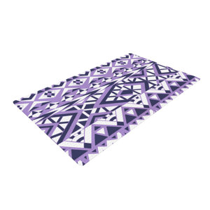 Pom Graphic Design Tribal Simplicity II Purple/White Area Rug