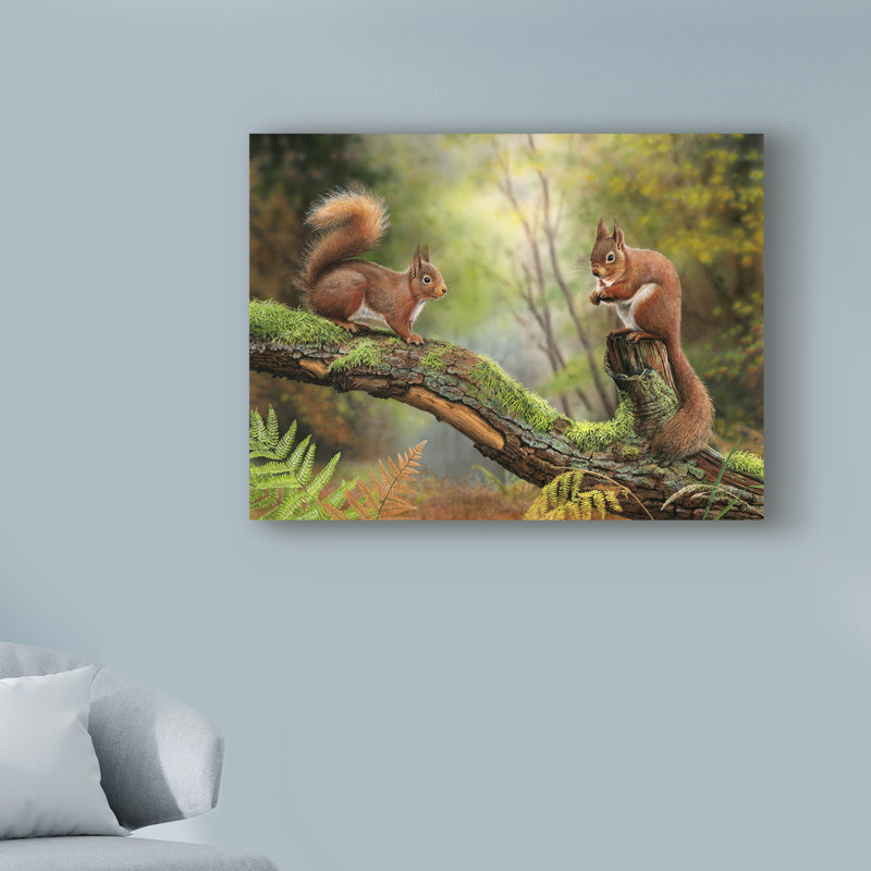 Charlton Home Red Squirrels Acrylic Painting Print On Wrapped