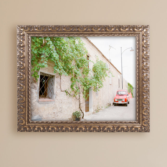 Trademark Art Red Car By Ariane Moshayedi Framed Photographic Print Wayfair