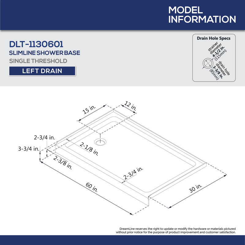 Dreamline Visions 60 X 30 X 76 75 Sliding Frameless Shower Door