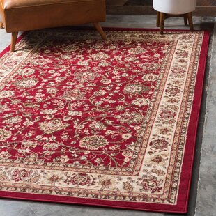 Area Rug Red Oriental Style Floor Carpet Small Large Sizes Low Pile 