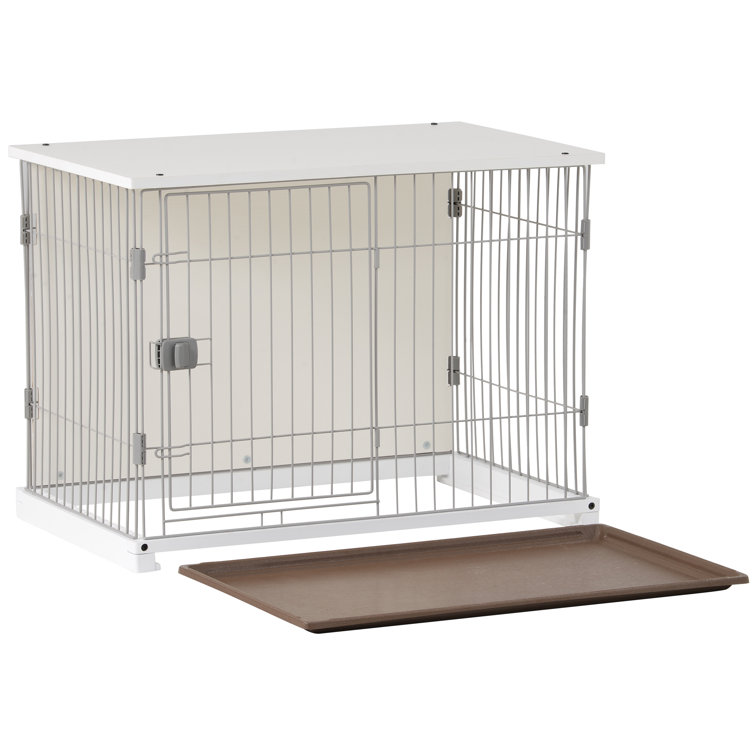 large white dog crate