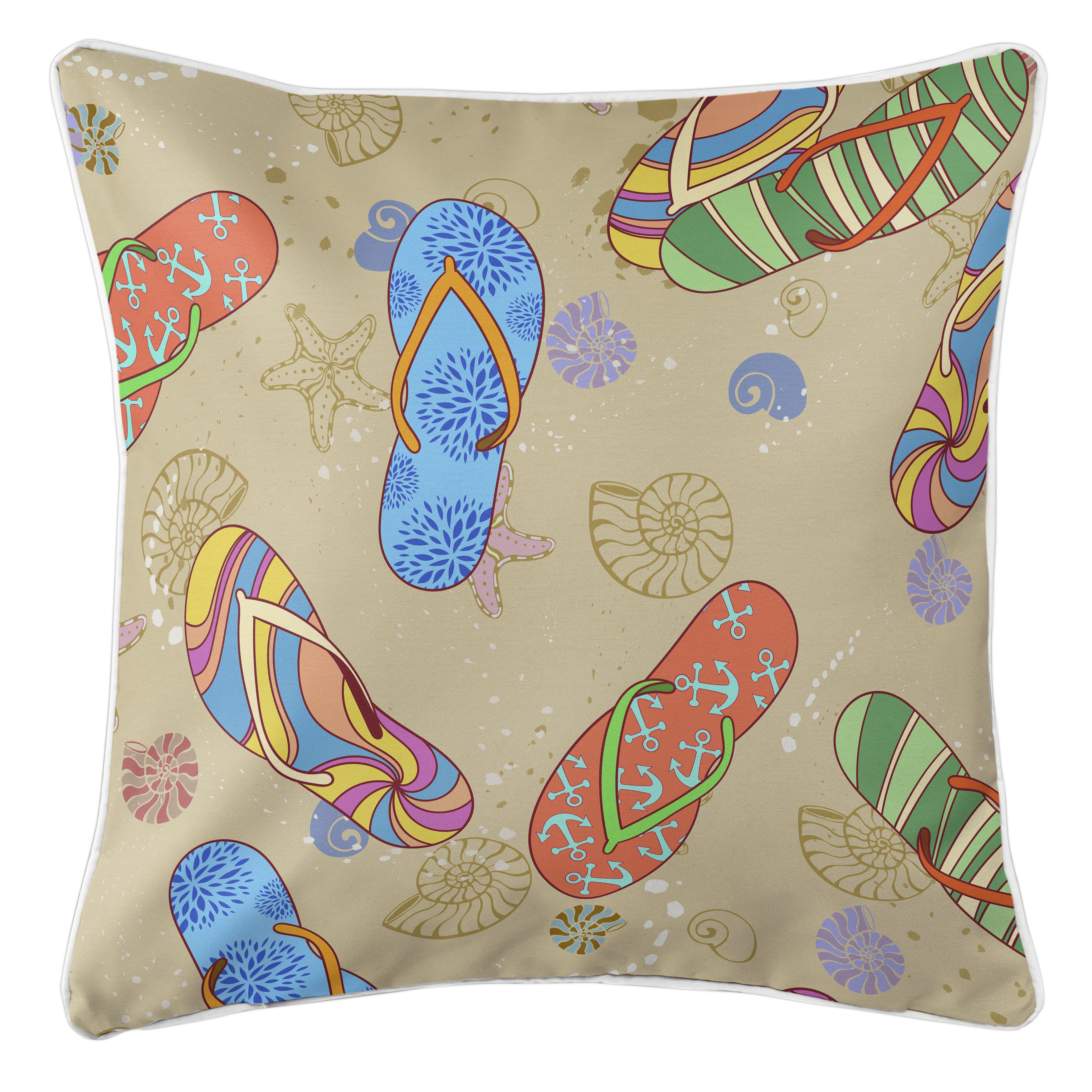 Highland Dunes Corinne Beach Flip Flops Throw Pillow Reviews