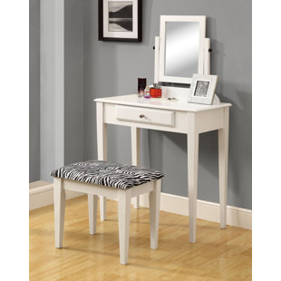 Zebra Print Vanity Stool Wayfair Vanity Set With Mirror Zebra Print Stool